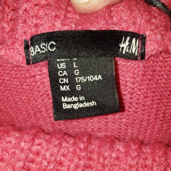 H&M Basic Pink Cowl Neck Sweater Tunic - L - Picture 4 of 5